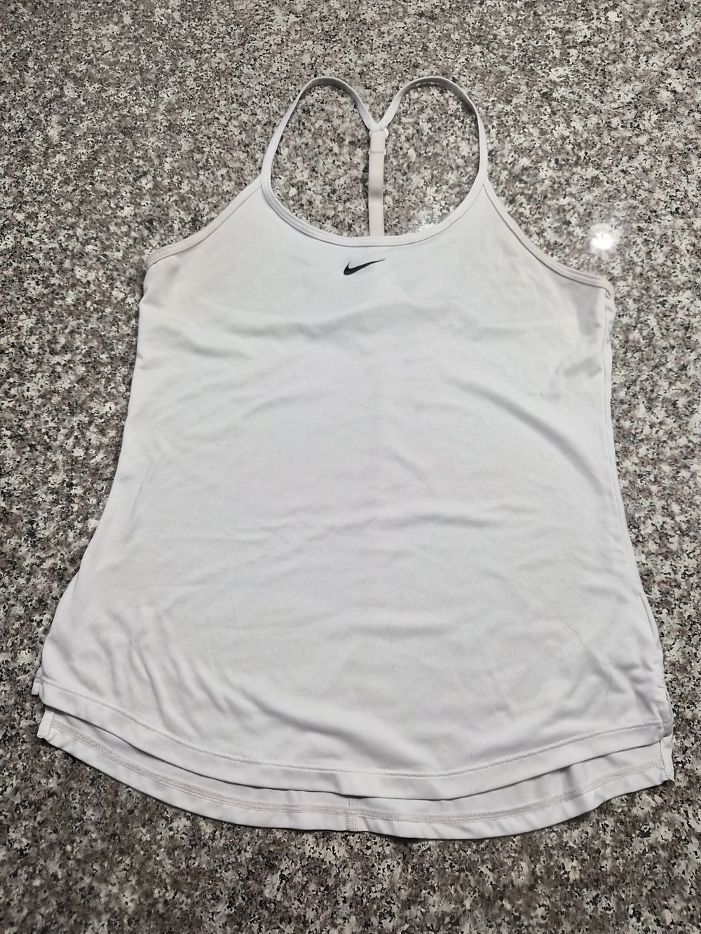 Nike White Slim Racerback Tank Top with T-Back Strap
